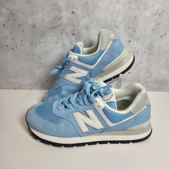 New Balance 574 Men\'s Light Blue Classic Athletic Shoes Size 12 Suede Mesh main image 6